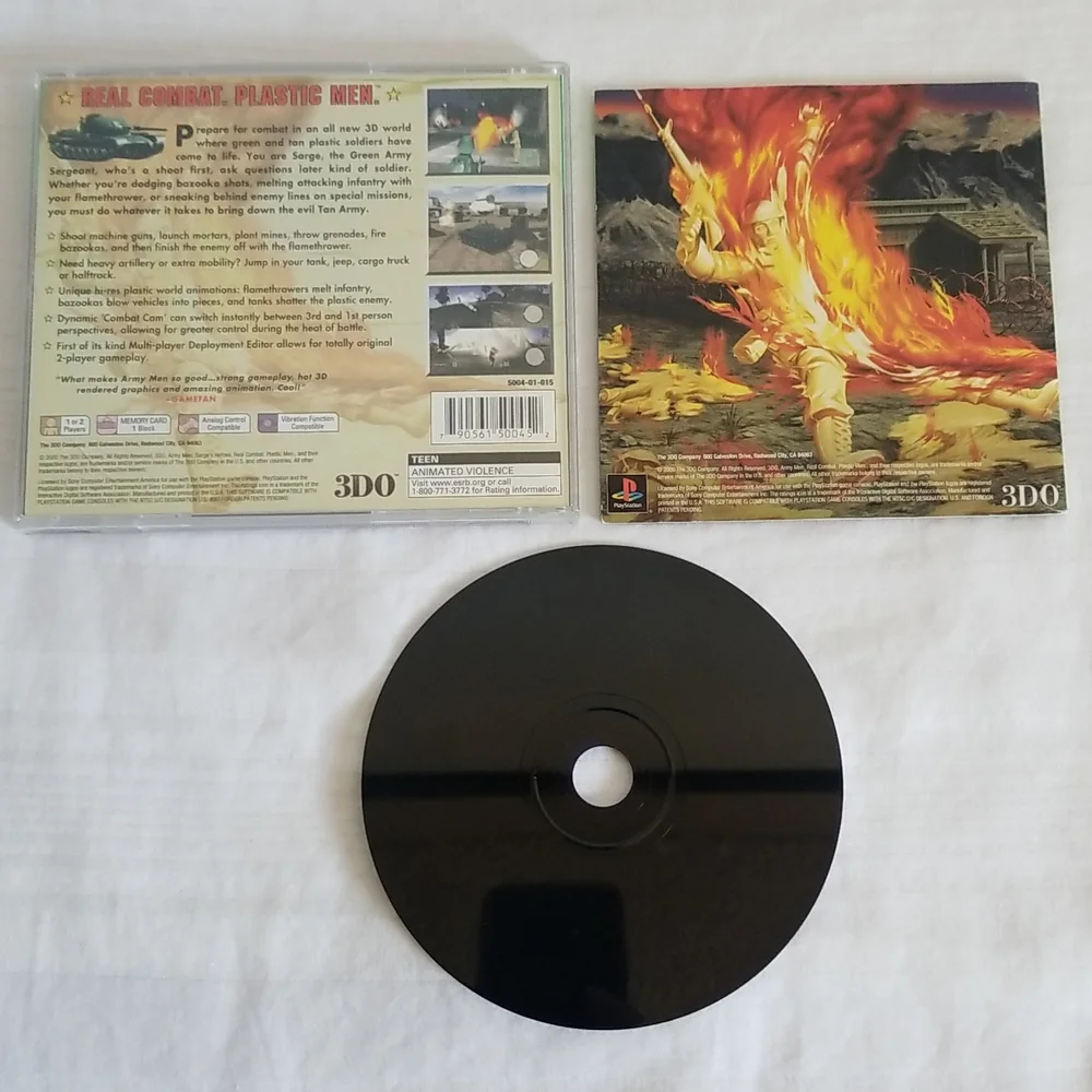 Army Men 3D PS1 Sony PlayStation Complete Manual Game Case Tested